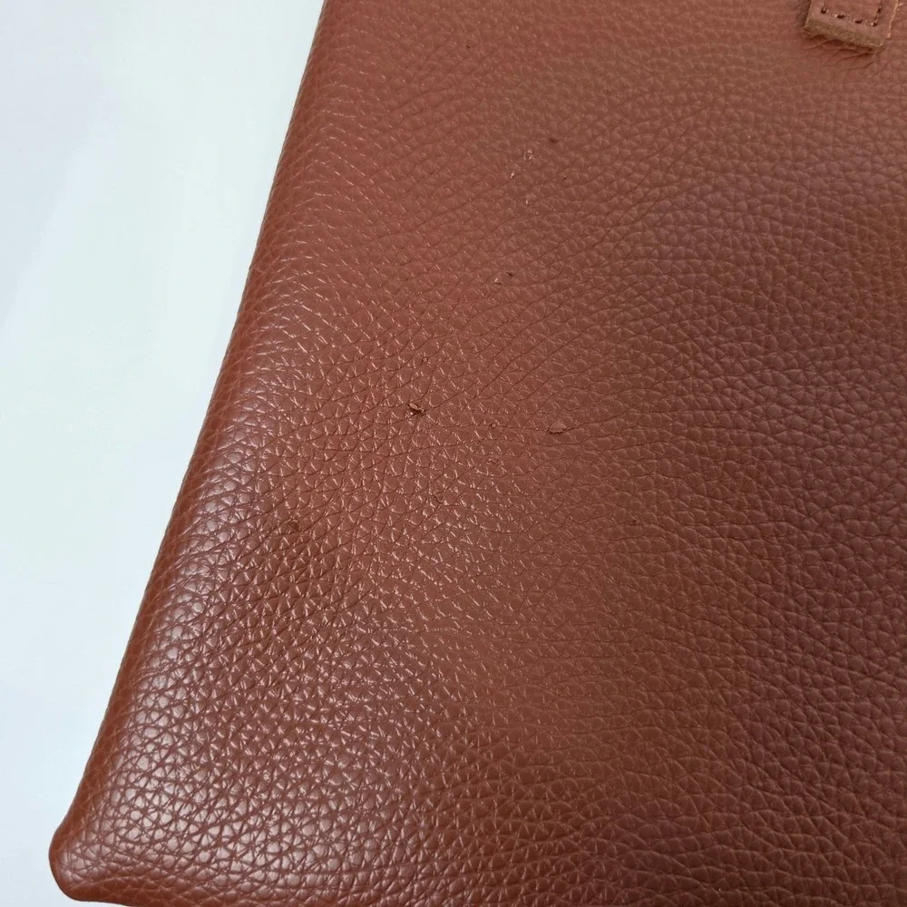 Vince Camuto Luck‎ Tote Brown Vegan Pebble Leather Shoulder Handbag FabFitFun